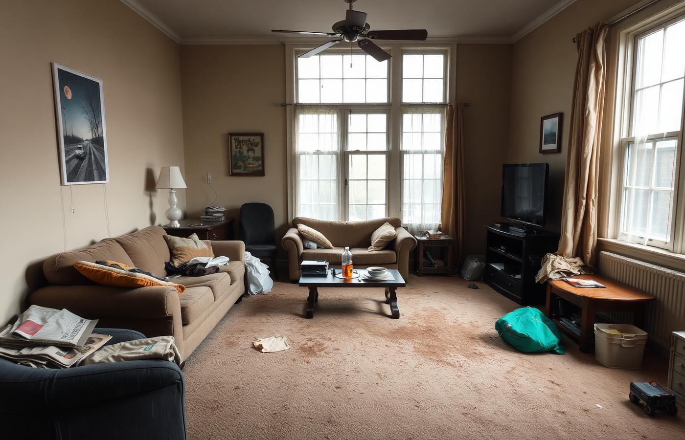 Living room before cleaning